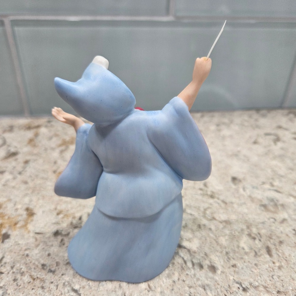 Disney Cinderella Fairy Godmother Porcelain Figurine Blue Red Bow 4.5 Inch - Picture 3 of 8